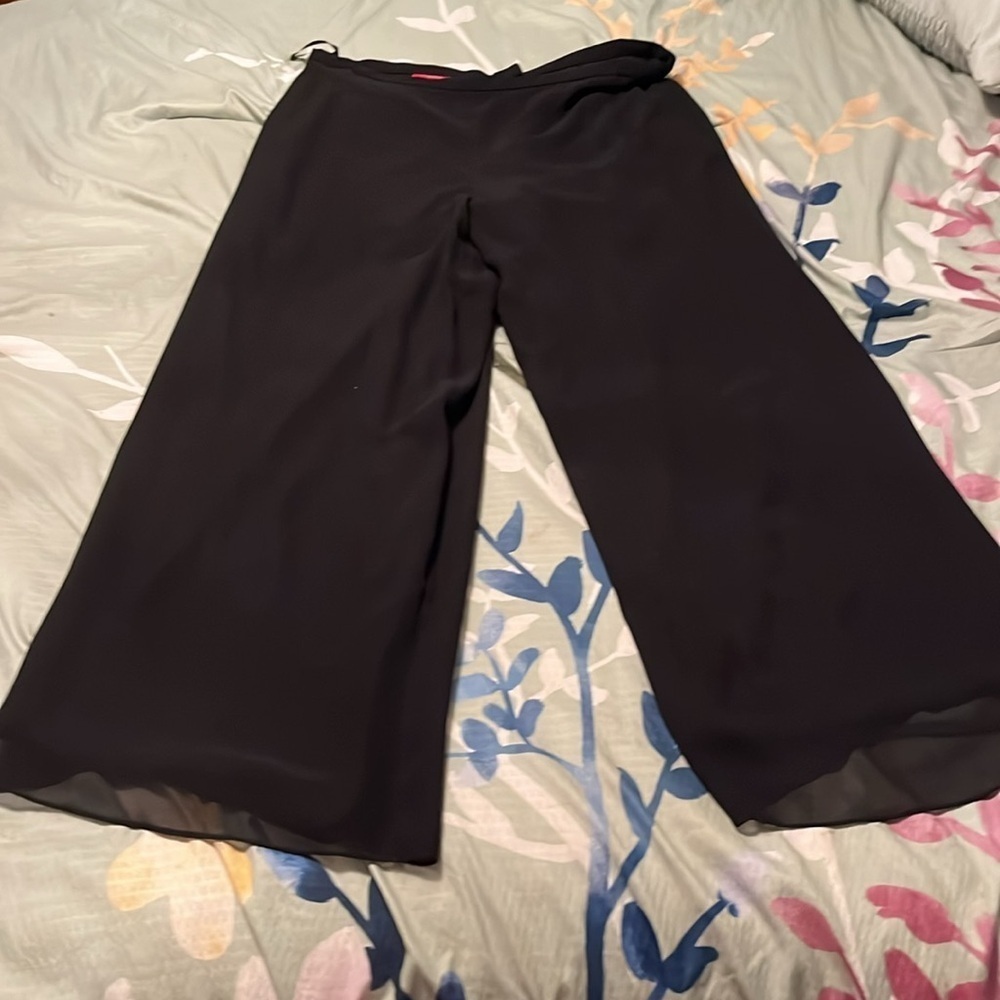 Donna Ricco silk extra wide leg lined palazzo pants